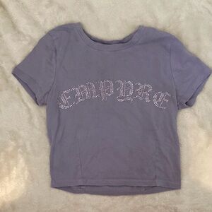M Empyre Purple Rhinestone Crop Top